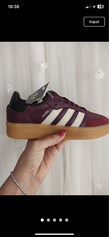 36 Beden bordo Renk Adidas samba Spor ayakkabı