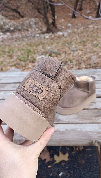 37 Beden kahverengi Renk Ugg platform Ultramini vizon