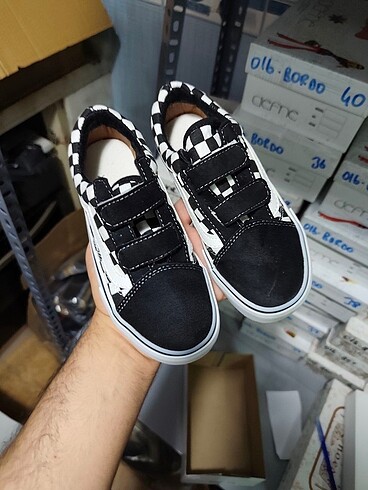 35 Beden Vans damalı çocuk spor ayakkabı