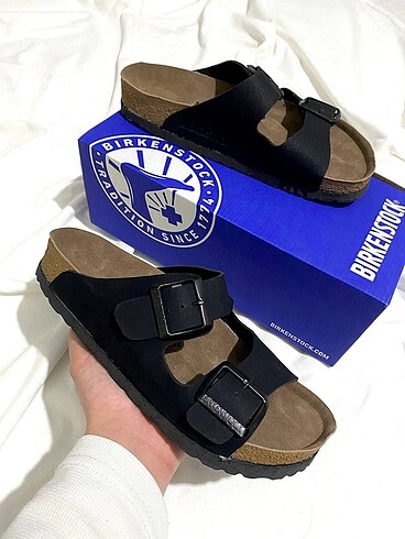 Birkenstock arizone çift tokalı terlik siyah