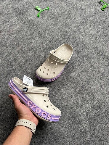 38 Beden gri Renk Crocs terlik bayaband