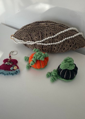 Bohem Tarz Örgü Çanta ve Anahtarlık Seti - Görsel 2