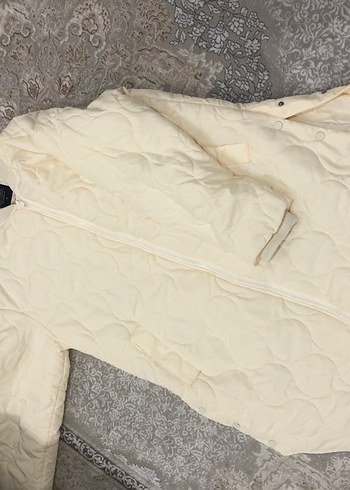 LCW Sıfır/
Düğmeli Beyaz Keten Midi Ceket - Görsel 3