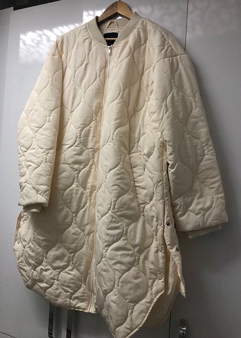 LCW Sıfır/
Düğmeli Beyaz Keten Midi Ceket - Görsel 4