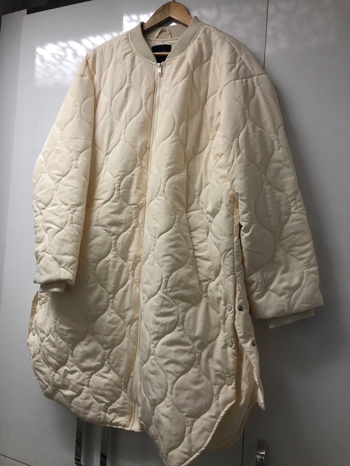 LCW Sıfır/
Düğmeli Beyaz Keten Midi Ceket - Görsel 4