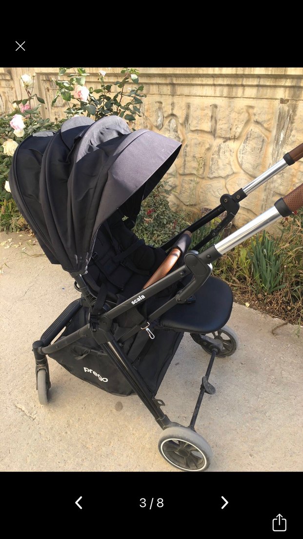 Siyah Bebek Arabası, Ayarlanabilir Gölgelik - Görsel 3