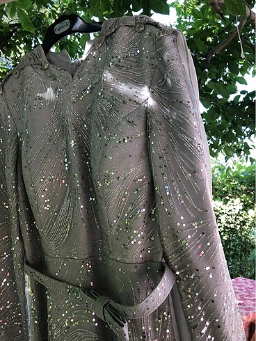 Abiye 38 beden simli gri - Görsel 4