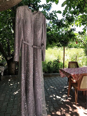 Abiye 38 beden simli gri - Görsel 5