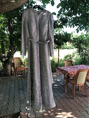 Abiye 38 beden simli gri - Görsel 8