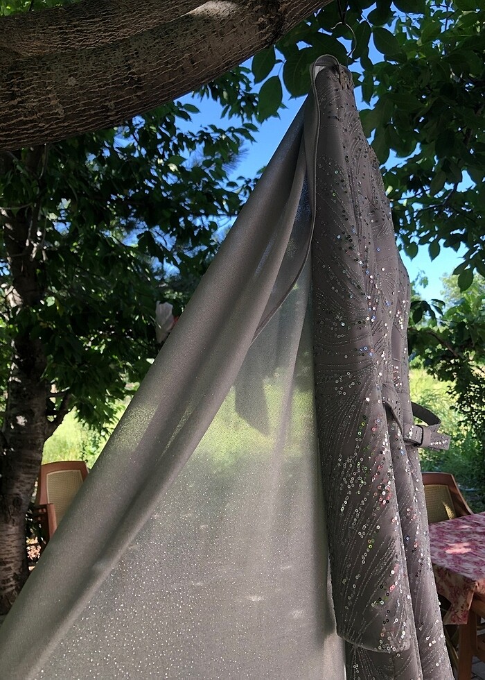 Abiye 38 beden simli gri - Görsel 3