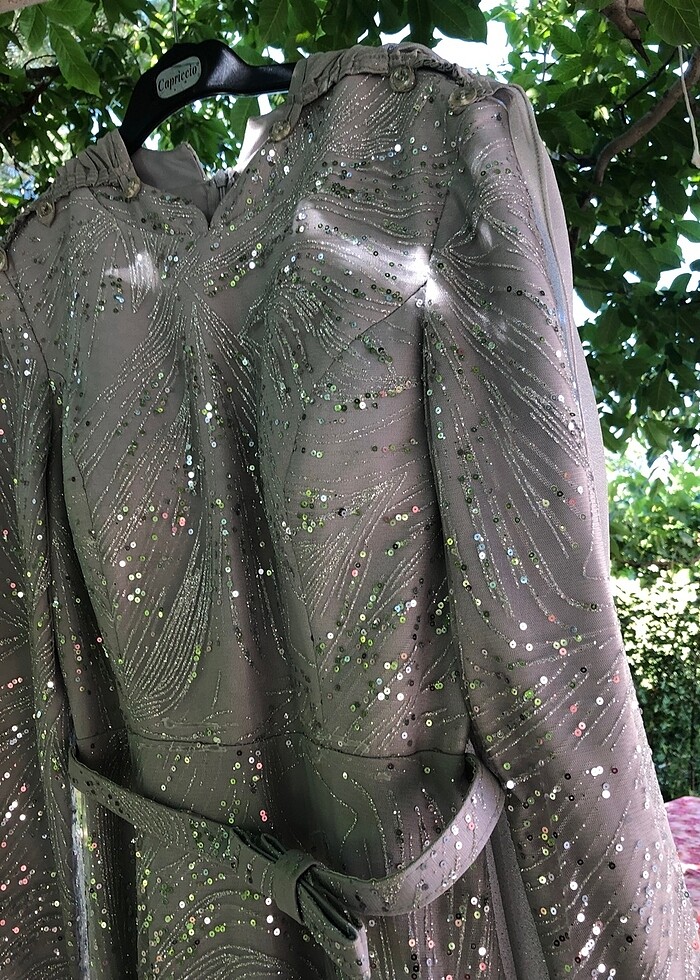 Abiye 38 beden simli gri - Görsel 4