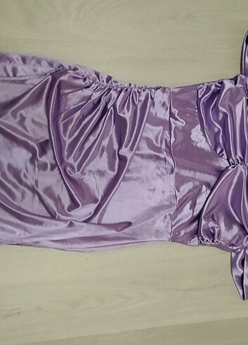 Mini saten elbise  - Görsel 3