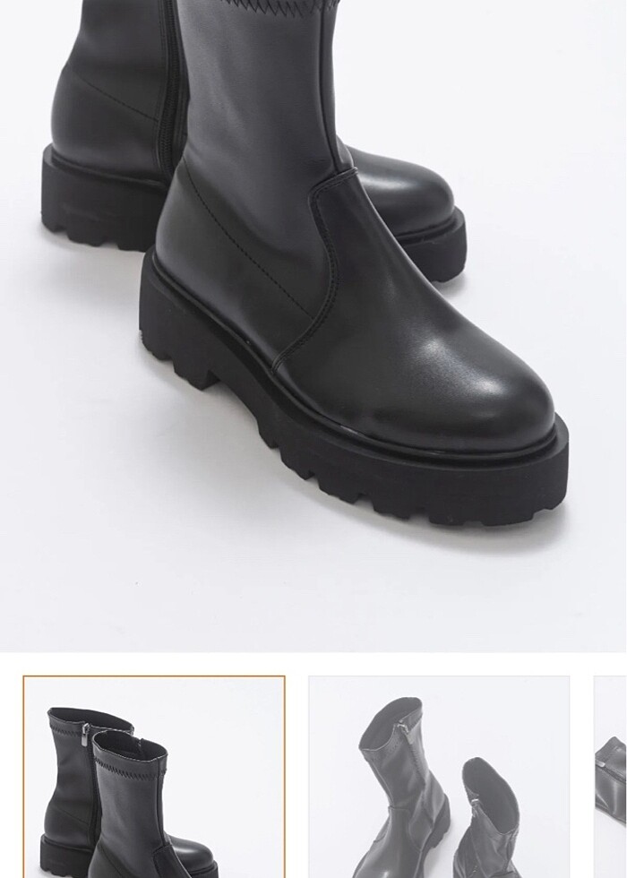 LuviShoes Siyah yüksek taban bot - Görsel 3