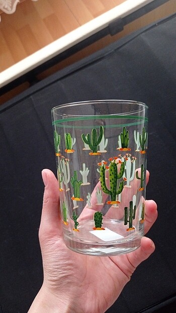 Kaktüs desenli meşrubat bardağı 