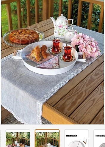 Beden Kitchen ahşap kulplu 2'li metal tepsi