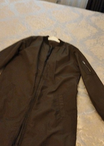 Kadın Koyu yeşil Uzun Fermuarlı yağmurluk - Görsel 2