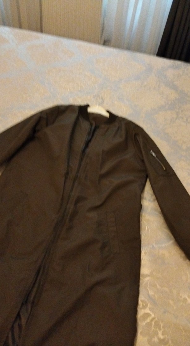 Kadın Koyu yeşil Uzun Fermuarlı yağmurluk - Görsel 2