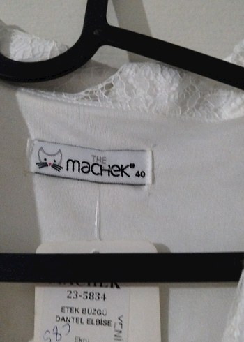 Dantel Detaylı Beyaz Uzun Kollu Gece Elbisesi - Görsel 2