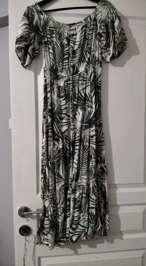 Uzun, Salaş, Straplez Bohem Elbise - Görsel 2