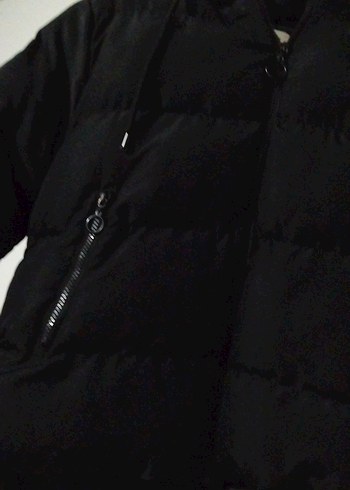 Siyah Fermuarlı Kadın Kışlık Mont - Görsel 2