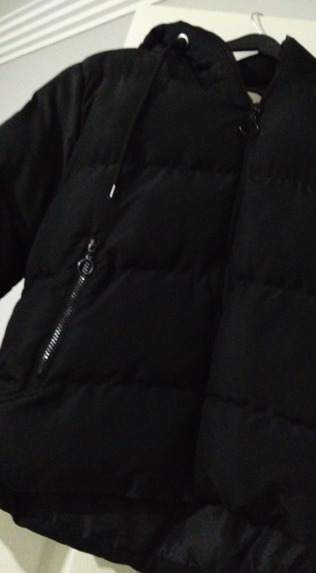 Siyah Fermuarlı Kadın Kışlık Mont - Görsel 2