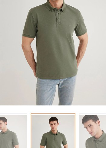 Erkek Gri Kısa Kollu Polo Tişört