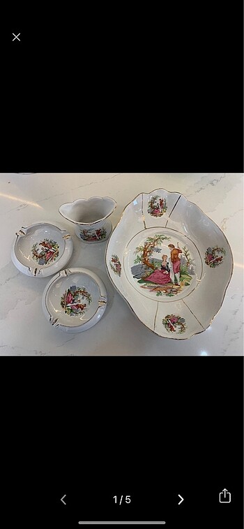 4 lü vintage porselen set
