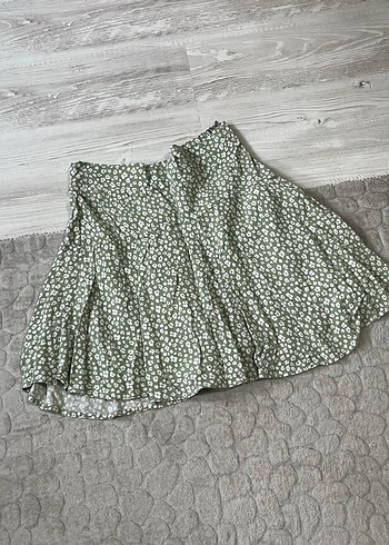Fırfırlı Yeşil Şortlu Mini Etek