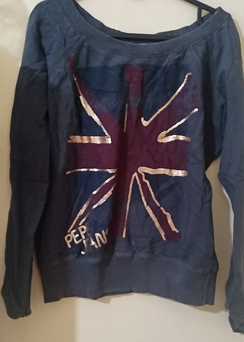 Pepe Jeans Kadın Lacivert Baskılı Uzun Kollu Sweatshirt