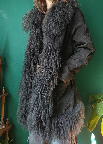Vintage afghan coat tüylü süet kaban 