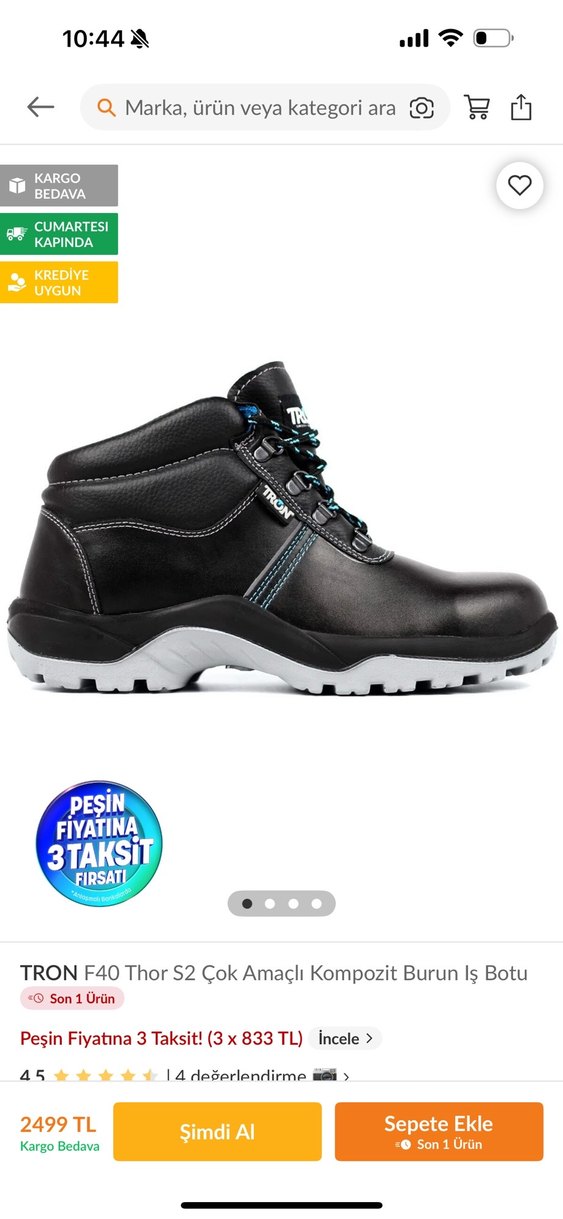 Siyah Spor Erkek Botlar iş ayakkabısı bot - Görsel 5