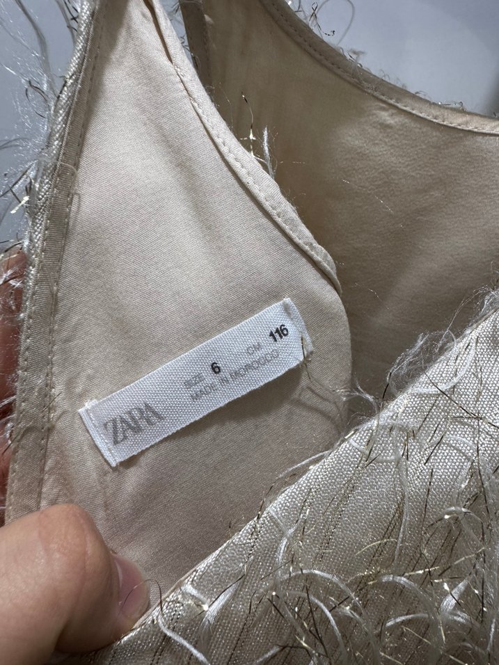 Kız Çocuk Parlak Kürk Detaylı Bohem Elbise - Görsel 4