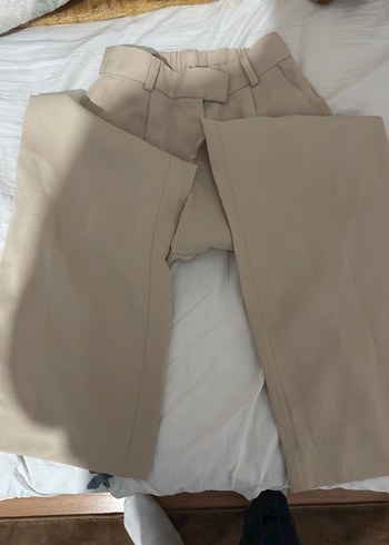 Bej Kemerli Kadın Keten Pantolon hm - Görsel 2