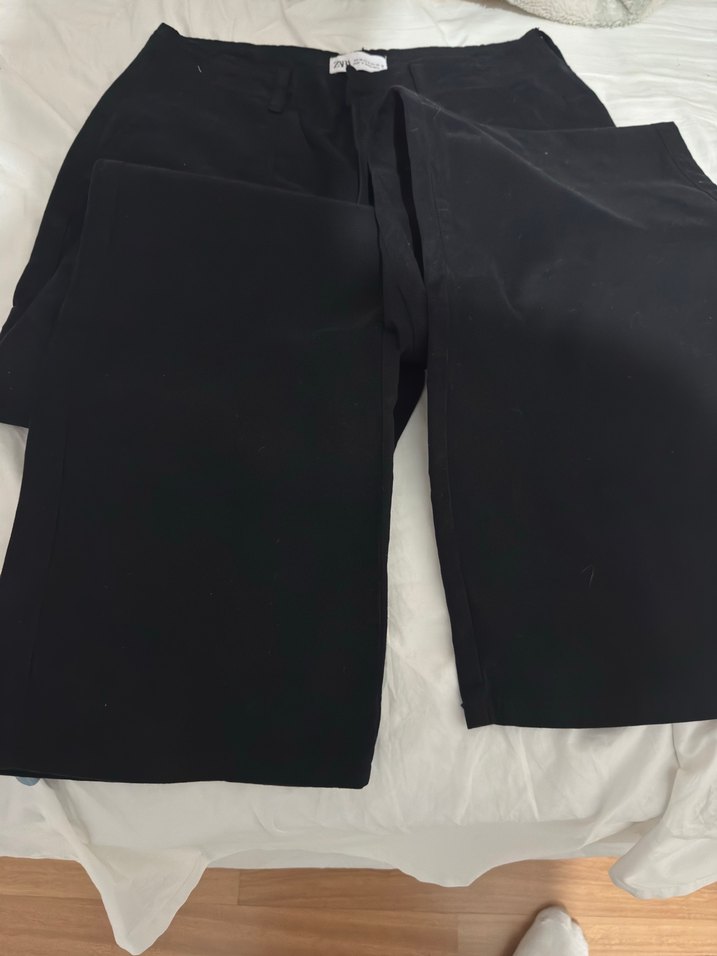 Kadın Siyah Kemerli Rahat Kesim Pantolon zara - Görsel 3