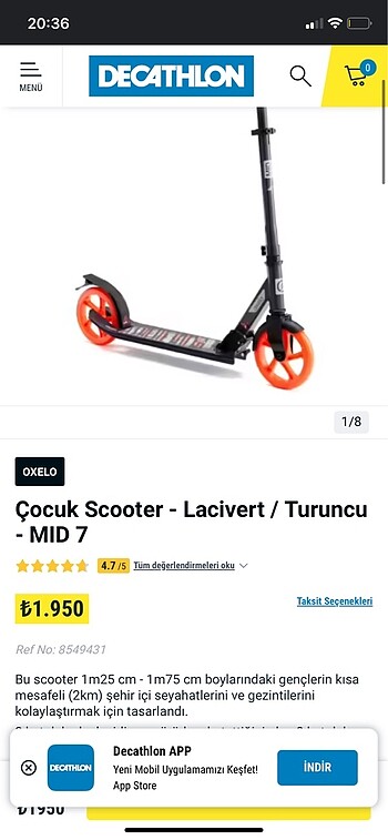 Scooter Lacivert/Turuncu