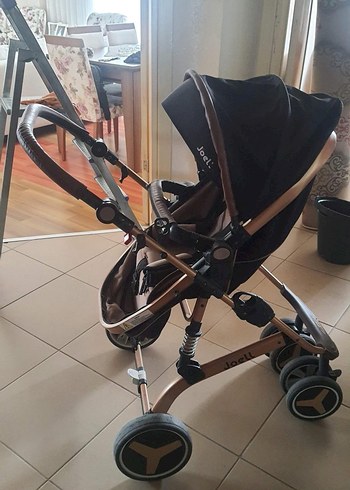 9- 36 kg Beden siyah Renk Siyah Bebek Arabası ve Taşıma Koltuğu Seti