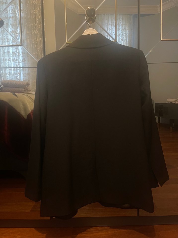 Siyah Kadın Midi Blazer Ceket - Görsel 2