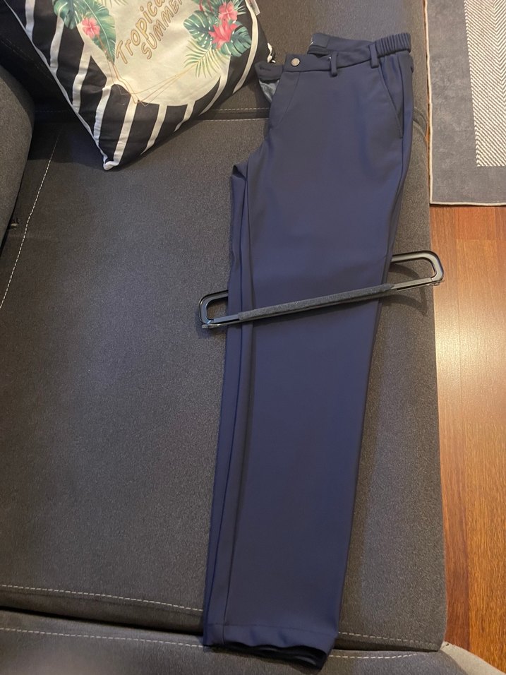 Erkek Lacivert Kumaş Kemerli Pantolon - Görsel 3