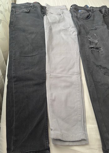 Loft Gri Düğmeli Erkek Denim Pantolon