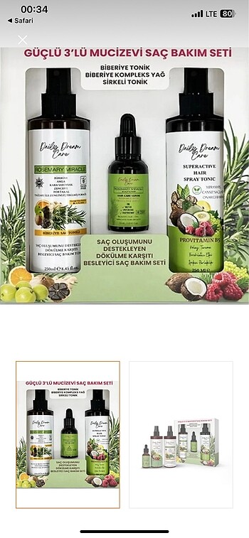 True Bee Daily Dream Care Rosemary Miracle Biberiye Bakımı 3'lü 