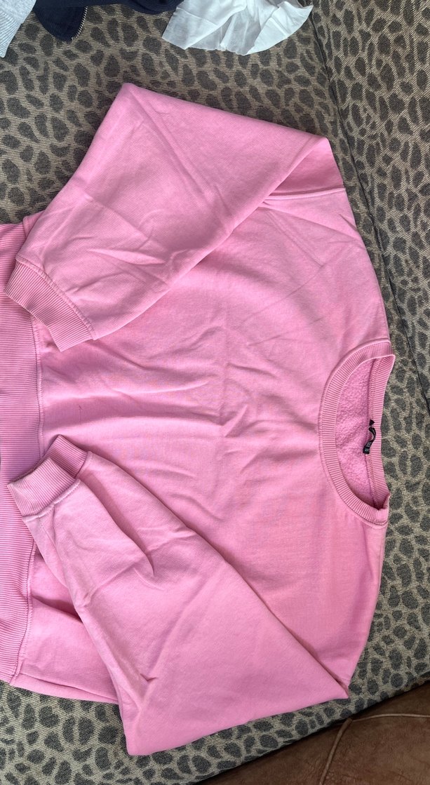 Pembe Oversize Kadın Sweatshirt - Görsel 2