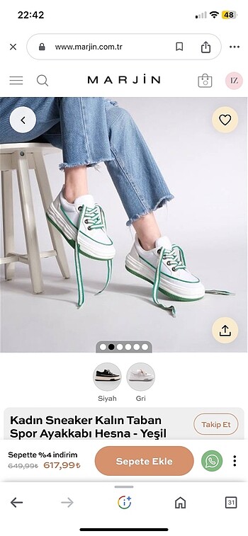 Marjin Marjin Kadın Sneaker Spor Ayakkabı