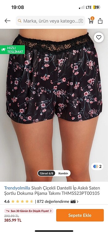 36 Beden Milla Pijama Takımı