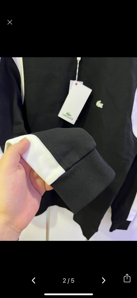 Lacoste Siyah Beyaz Uzun Kollu Sweatshirt - Görsel 2