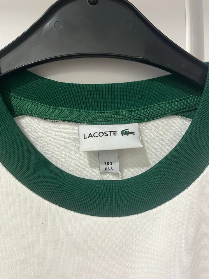 Lacoste Beyaz Yeşil Erkek Sweatshirt - Görsel 3