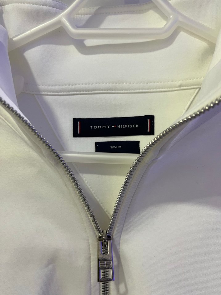 Tommy Hilfiger Beyaz Fermuarlı Erkek Sweatshirt - Görsel 2