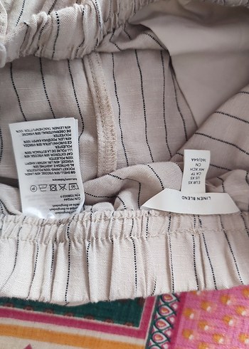 xs Beden ten rengi Renk Kadın Bej Keten elastik bel Pantolon