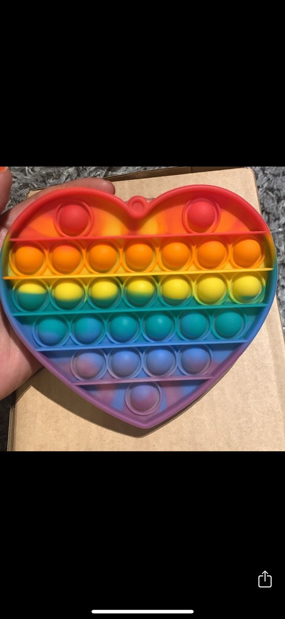 Renkli Kalp Şekilli Pop It Oyuncak - Görsel 3