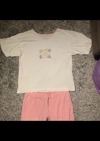 Pembe Kısa Kollu  Pijama Takımı - Görsel 2