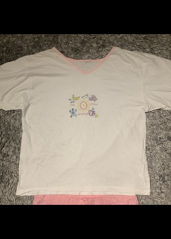 Pembe Kısa Kollu  Pijama Takımı - Görsel 4